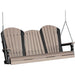 LuxCraft LuxCraft Adirondack 5ft. Recycled Plastic Porch Swing With Cup Holder Weatherwood On Black / Adirondack Porch Swing Porch Swing 5APSWWB