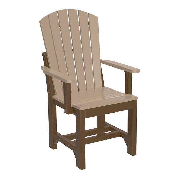 LuxCraft LuxCraft Adirondack Arm Chair With Cup Holder Weatherwood / Chestnut Brown / Dining Chair AAC-WWD/CHBR-D