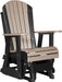 LuxCraft LuxCraft Adirondack Recycled Plastic 2 Foot Glider Chair With Cup Holder Weatherwood on Black Glider Chair 2APGWWB