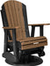 LuxCraft Adirondack swivel glider in antique mahogany on black