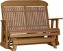 LuxCraft LuxCraft Antique Mahogany 4 ft. Recycled Plastic Highback Outdoor Glider Bench With Cup Holder Antique Mahogany Cedar Highback Glider