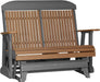LuxCraft LuxCraft Antique Mahogany 4 ft. Recycled Plastic Highback Outdoor Glider Bench With Cup Holder Antique Mahogany Slate Highback Glider
