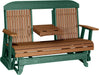 LuxCraft LuxCraft Antique Mahogany 5 ft. Recycled Plastic Highback Outdoor Glider With Cup Holder Highback Glider