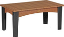 LuxCraft LuxCraft Antique Mahogany Recycled Plastic Island Coffee Table Antique Mahogany on Black Accessories ICTAMB