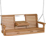 LuxCraft LuxCraft Antique Mahogany Rollback 5ft. Recycled Plastic Porch Swing With Cup Holder Antique Mahogany Porch Swing 5PPSAM