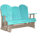 LuxCraft LuxCraft Aruba Blue 5 ft. Recycled Plastic Adirondack Outdoor Glider Aruba Blue on Weatherwood Adirondack Glider