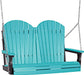 LuxCraft LuxCraft Aruba Blue Adirondack 4ft. Recycled Plastic Porch Swing With Cup Holder Aruba Blue on Black / Adirondack Porch Swing Porch Swing 4APSABB