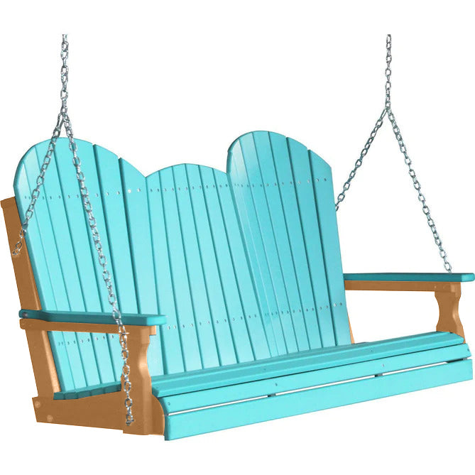 LuxCraft LuxCraft Aruba Blue Adirondack 5ft. Recycled Plastic Porch Swing Porch Swing