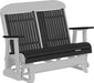 LuxCraft LuxCraft Black 4 ft. Recycled Plastic Highback Outdoor Glider Bench Black Dove Gray Highback Glider 4CPGBKDG