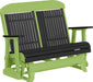 LuxCraft LuxCraft Black 4 ft. Recycled Plastic Highback Outdoor Glider Bench Black Lime Green Highback Glider 4CPGBKLG