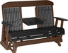 LuxCraft LuxCraft Black 5 ft. Recycled Plastic Highback Outdoor Glider Black on Chestnut Brown Highback Glider 5CPGBKCB