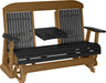 LuxCraft LuxCraft Black 5 ft. Recycled Plastic Highback Outdoor Glider With Cup Holder Black on Cedar Highback Glider 5CPGBKC-CH
