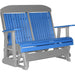 LuxCraft LuxCraft Blue 4 ft. Recycled Plastic Highback Outdoor Glider Bench Blue on Gray Highback Glider 4CPGBGR