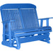 LuxCraft LuxCraft Blue 4 ft. Recycled Plastic Highback Outdoor Glider Bench With Cup Holder Blue Highback Glider 4CPGB-CH