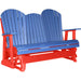 LuxCraft LuxCraft Blue 5 ft. Recycled Plastic Adirondack Outdoor Glider Adirondack Glider
