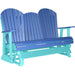 LuxCraft LuxCraft Blue 5 ft. Recycled Plastic Adirondack Outdoor Glider With Cup Holder Blue on Aruba Blue Adirondack Glider 5APGBAB-CH