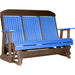 LuxCraft LuxCraft Blue 5 ft. Recycled Plastic Highback Outdoor Glider With Cup Holder Blue on Chestnut Brown Highback Glider 5CPGBCB-CH