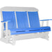 LuxCraft LuxCraft Blue 5 ft. Recycled Plastic Highback Outdoor Glider With Cup Holder Blue on White Highback Glider 5CPGBWH-CH