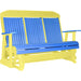 LuxCraft LuxCraft Blue 5 ft. Recycled Plastic Highback Outdoor Glider With Cup Holder Blue on Yellow Highback Glider 5CPGBY-CH