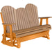 LuxCraft LuxCraft Cedar 5 ft. Recycled Plastic Adirondack Outdoor Glider With Cup Holder Cedar on Tangerine Adirondack Glider 5APGCT-CH