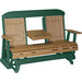 LuxCraft LuxCraft Cedar 5 ft. Recycled Plastic Highback Outdoor Glider With Cup Holder Cedar on Green Highback Glider 5CPGCG-CH
