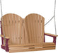 LuxCraft LuxCraft Cedar Adirondack 4ft. Recycled Plastic Porch Swing With Cup Holder Cedar on Cherrywood / Adirondack Porch Swing Porch Swing 4APSCCW-CH