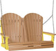 LuxCraft LuxCraft Cedar Adirondack 4ft. Recycled Plastic Porch Swing With Cup Holder Cedar on Yellow / Adirondack Porch Swing Porch Swing 4APSCY-CH