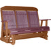 LuxCraft LuxCraft Cherry wood 5 ft. Recycled Plastic Highback Outdoor Glider With Cup Holder Cherrywood on Antique Mahogany Highback Glider 5CPGCWAM-CH