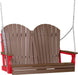 LuxCraft LuxCraft Chestnut Brown Adirondack 4ft. Recycled Plastic Porch Swing Chestnut Brown on Red / Adirondack Porch Swing Porch Swing 4APSCBRR