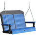 LuxCraft LuxCraft Classic Highback 4ft. Recycled Plastic Porch Swing Blue On Black Poly Porch Swing 4CPSBB