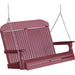 LuxCraft Classic Highback 4ft. porch swing in cherry recycled poly