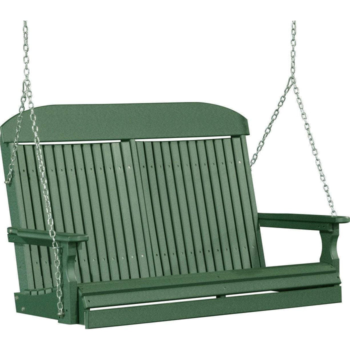 LuxCraft Classic Highback 4ft. porch swing in green