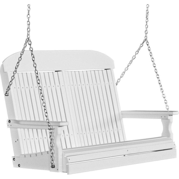 LuxCraft Columpio Clásico Respaldo Alto 4 Pies — Blanco