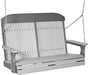 LuxCraft LuxCraft Classic Highback 4ft. Recycled Plastic Porch Swing With Cup Holder Dove Gray on Slate Porch Swing 4CPSDGS