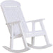 LuxCraft LuxCraft Classic Traditional Recycled Plastic Porch Rocking Chair (2 Chairs) With Cup Holder White Rocking Chair PPRW