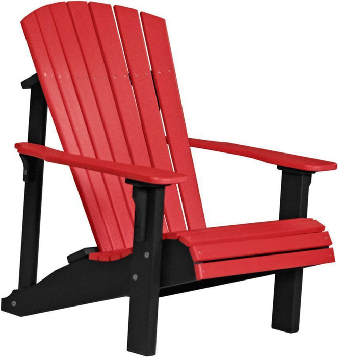 LuxCraft Chestnut Brown Deluxe Recycled Plastic Adirondack Chair With Cup Holder