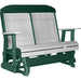 LuxCraft LuxCraft Dove Gray 4 ft. Recycled Plastic Highback Outdoor Glider Bench Dove Gray on Green Highback Glider 4CPGDGG