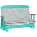 LuxCraft LuxCraft Dove Gray 5 ft. Recycled Plastic Highback Outdoor Glider Dove Gray on Aruba Blue Highback Glider 5CPGDGAB