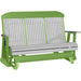 LuxCraft LuxCraft Dove Gray 5 ft. Recycled Plastic Highback Outdoor Glider Dove Gray on Lime Green Highback Glider 5CPGDGLG