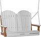 LuxCraft LuxCraft Dove Gray Adirondack 4ft. Recycled Plastic Porch Swing Dove Gray on Antique Mahogany / Adirondack Porch Swing Porch Swing 4APSDGAM