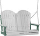 LuxCraft LuxCraft Dove Gray Adirondack 4ft. Recycled Plastic Porch Swing Dove Gray on Green / Adirondack Porch Swing Porch Swing 4APSDGG