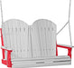 LuxCraft LuxCraft Dove Gray Adirondack 4ft. Recycled Plastic Porch Swing With Cup Holder Porch Swing