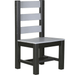 LuxCraft LuxCraft Dove Gray Recycled Plastic Contemporary Regular Chair With Cup Holder Dove Gray On Black Chair PCRCDGB