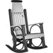 LuxCraft LuxCraft Grandpa's Recycled Plastic Rocking Chair (2 Chairs) Dove Gray On Black Rocking Chair PGRDGB