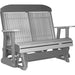 LuxCraft LuxCraft Gray 4 ft. Recycled Plastic Highback Outdoor Glider Bench Dove Gray on Slate Highback Glider 4CPGGRS