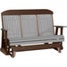 LuxCraft LuxCraft Gray 5 ft. Recycled Plastic Highback Outdoor Glider With Cup Holder Gray on Chestnut Brown Highback Glider 5CPGRCB-CH