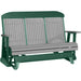 LuxCraft LuxCraft Gray 5 ft. Recycled Plastic Highback Outdoor Glider With Cup Holder Gray on Green Highback Glider 5CPGRG-CH