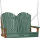 LuxCraft LuxCraft Green Adirondack 4ft. Recycled Plastic Porch Swing Green on Antique Mahogany / Adirondack Porch Swing Porch Swing 4APSGAM