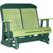 LuxCraft LuxCraft Lime Green 4 ft. Recycled Plastic Highback Outdoor Glider Bench With Cup Holder Lime Green on Green Highback Glider 4CPGLGG-CH