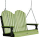 LuxCraft LuxCraft Lime Green Adirondack 4ft. Recycled Plastic Porch Swing With Cup Holder Lime Green on Black / Adirondack Porch Swing Porch Swing 4APSLGB